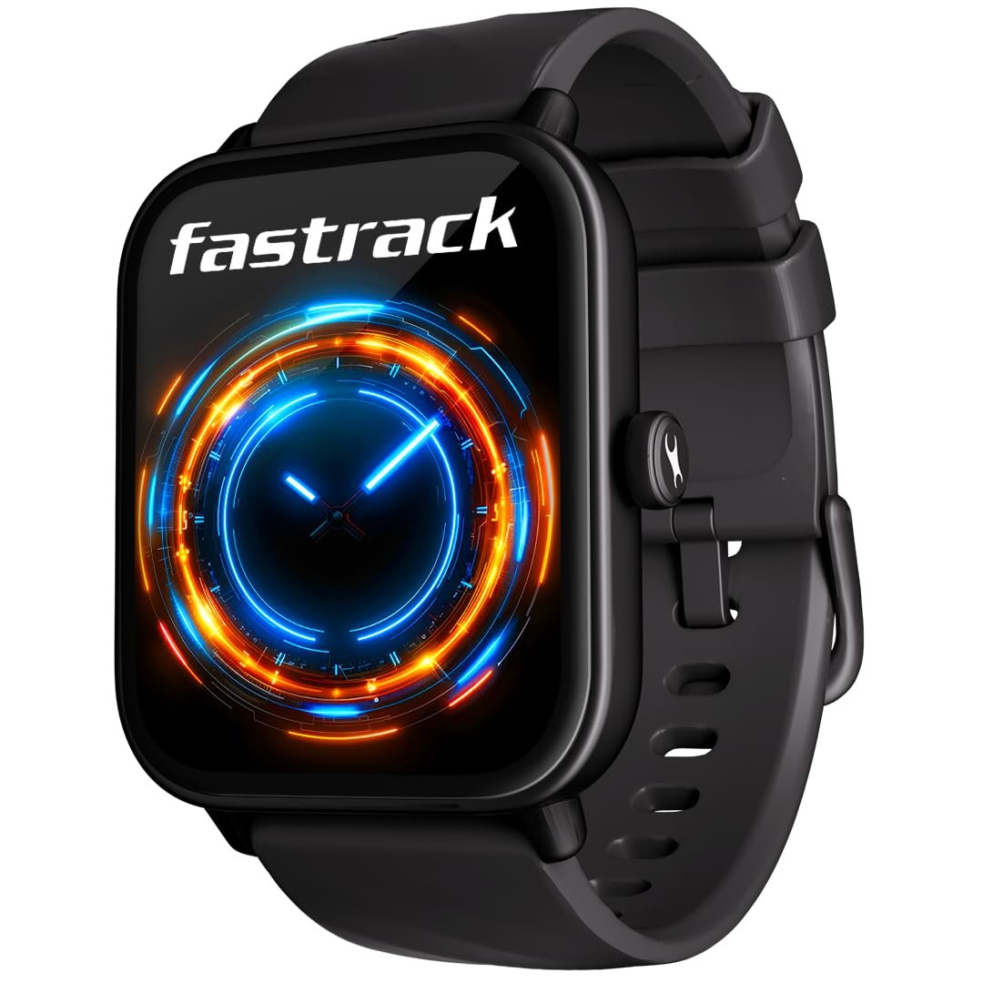 Fastrack Revoltt X,46.4mm HD Display,BT Calling,Advanced Chipset,Calculator,Inbuilt Games Smartwatch  (Black Strap, Free Size)