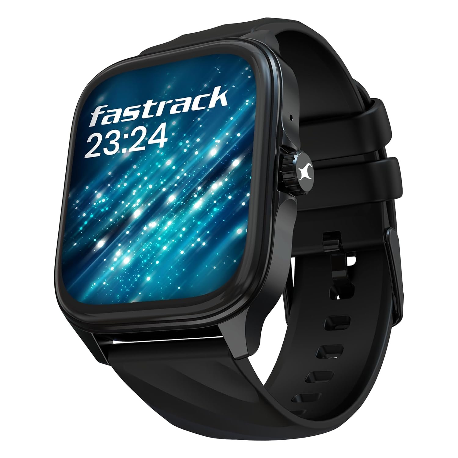 Fastrack Revoltt FS1,46.9mm HD Display,Working Crown,Advance Chipset,BT Calling,IP68,SOS Smartwatch  (Black Strap, Free Size)